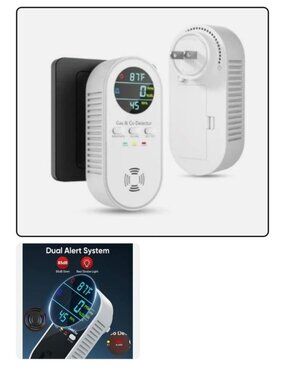 Carbon Monoxide & Gas Detector KH158 With Dual Alert System - 85dB Siren Digital